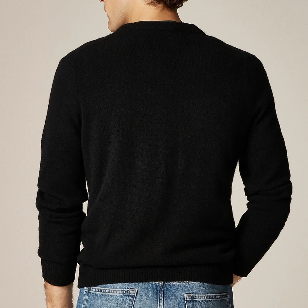 NWT J.Crew $278 Relaxed midweight cashmere V-neck sweater Navy Abyss Blue Sz S